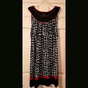 Enfocus Studio Black/Red Polka Dot Dress Size 14
